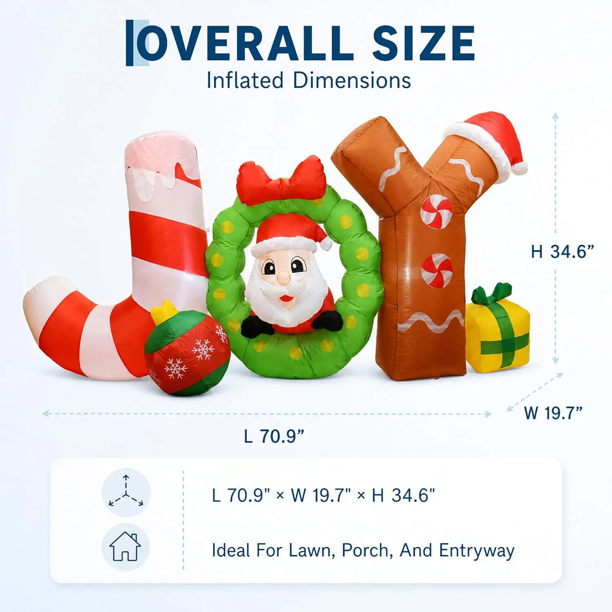 Lighted Outdoor Holiday Inflatable Yard Decoration for Christmas Decor
