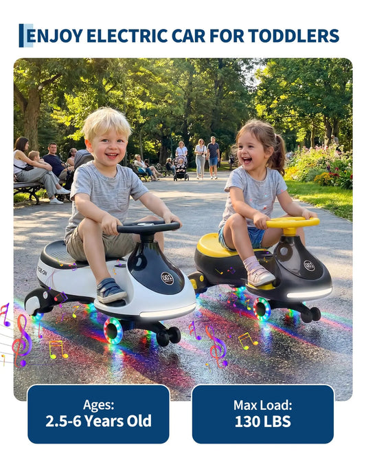 HiMISS 12V Electric Wiggle Car For Kids 2 In 1 Ride On Swing Car