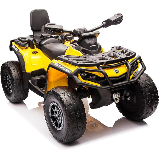 HiMISS 24V 4WD Kids Ride ATV With Leather Seats Bluetooth