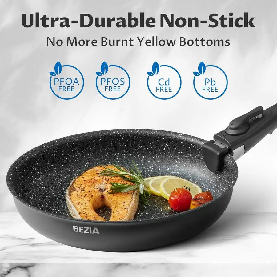 XMSJ Induction Cookware Set 10 Pieces Nonstick Pots and Pans