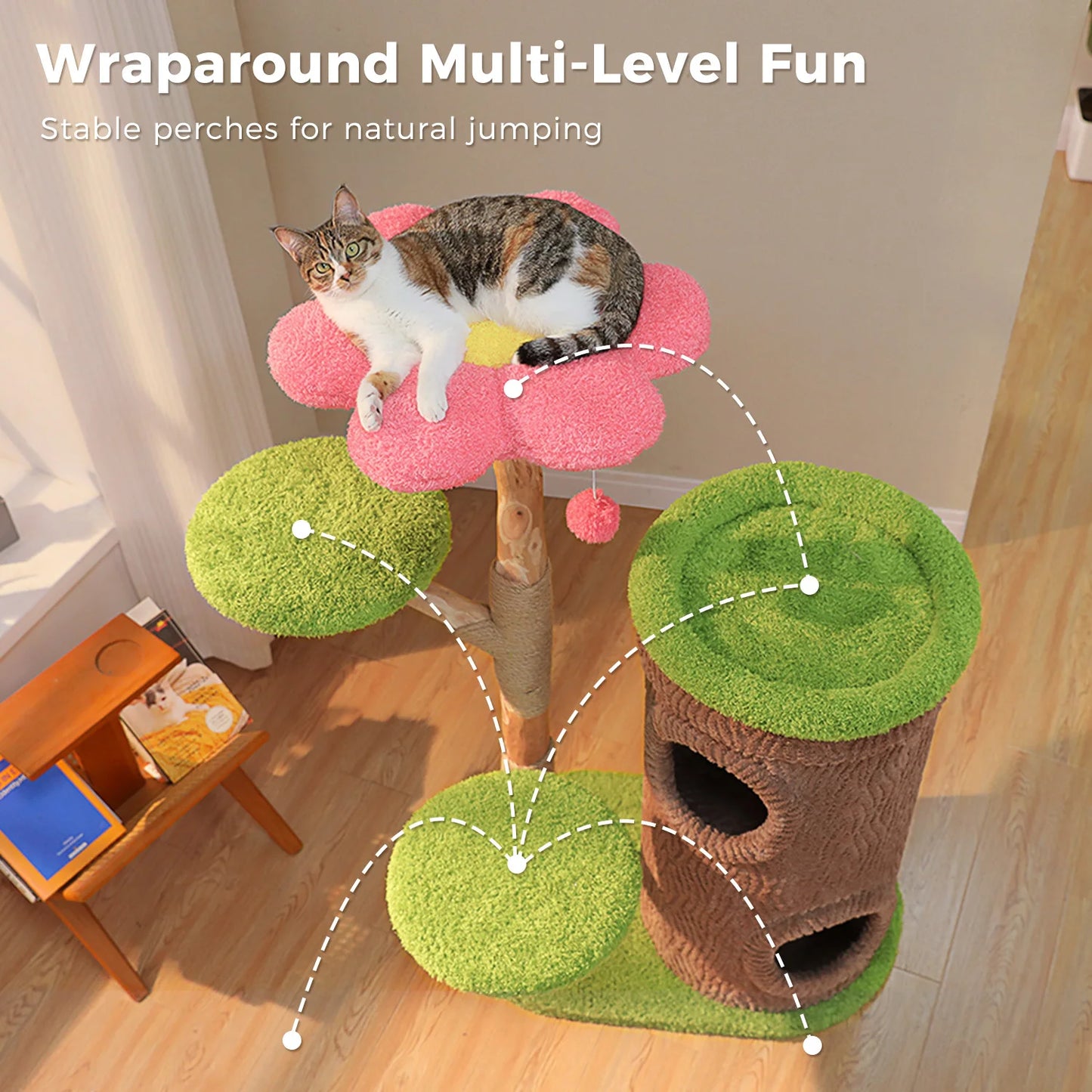 PAWZ Road Large Cat Tree With Scratching Post And Condos