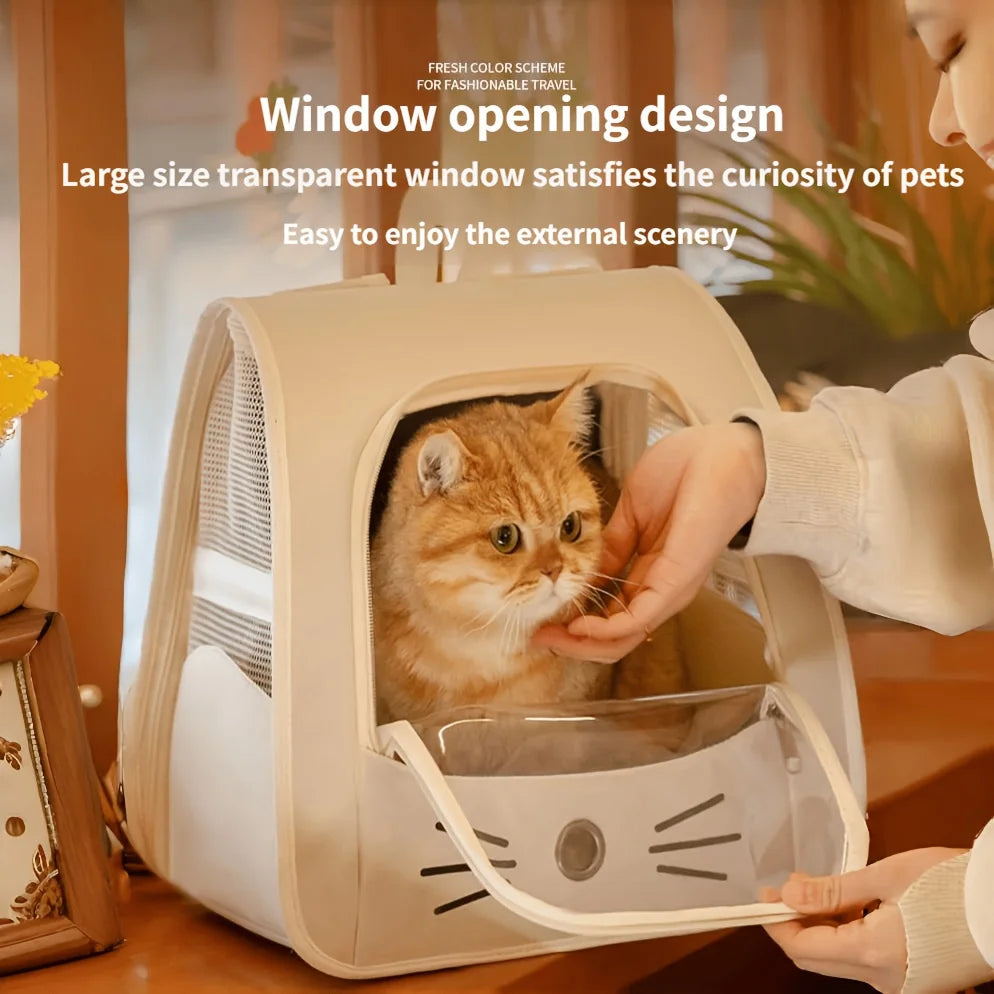 Two Piece Pet Backpack And Towel Set For Small Pets Carrier With Mesh Window