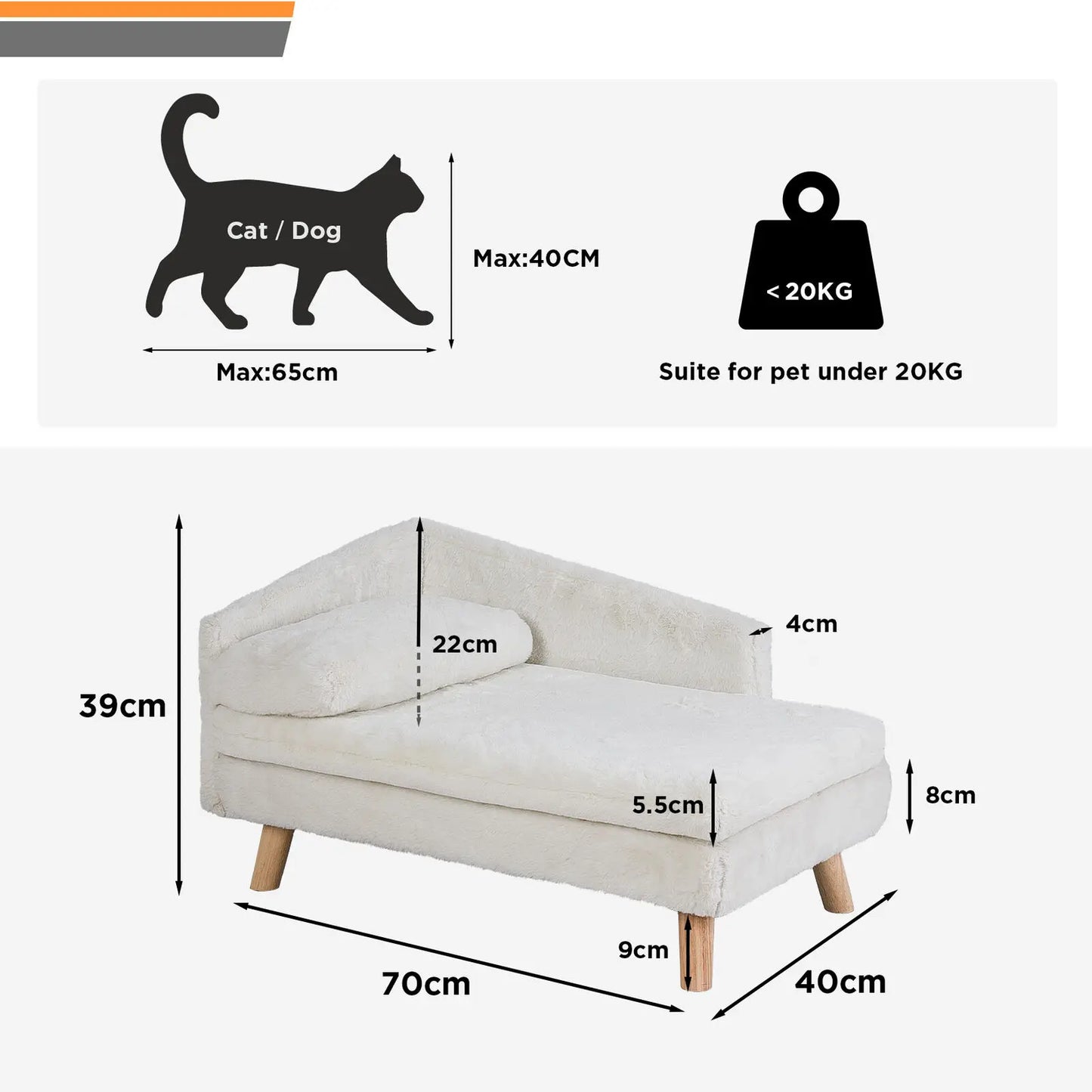 Elevated Pet Bed With Solid Wood Legs For Indoor Comfort