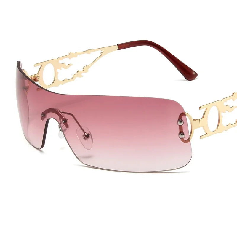 KEDEFAG Rimless Sunglasses UV400 For Women And Men