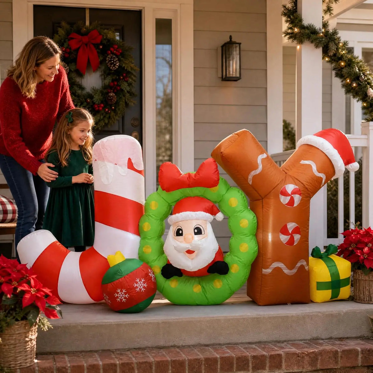 Lighted Outdoor Holiday Inflatable Yard Decoration for Christmas Decor