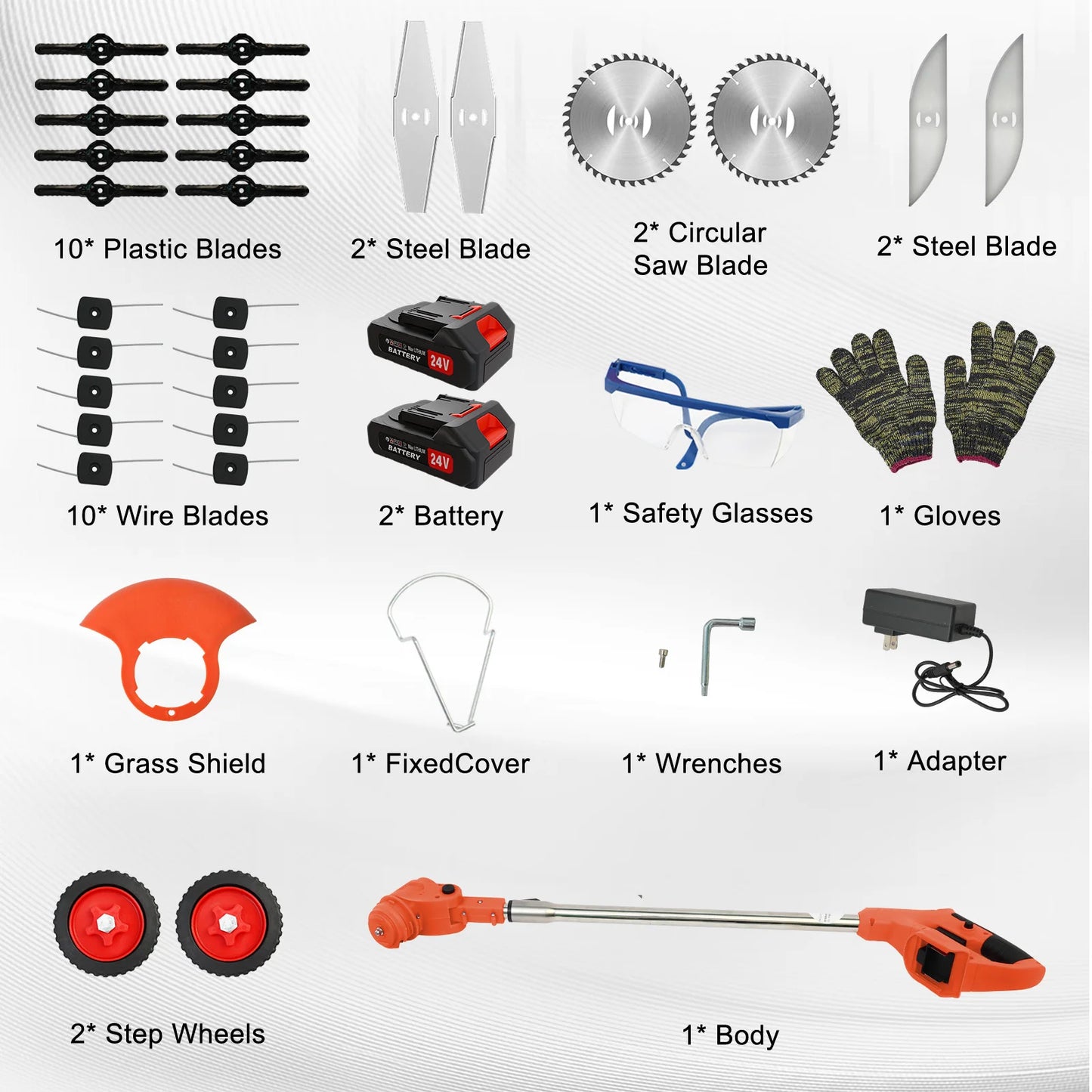 21V Cordless Grass Trimmer 3in1 With Batteries And Charger