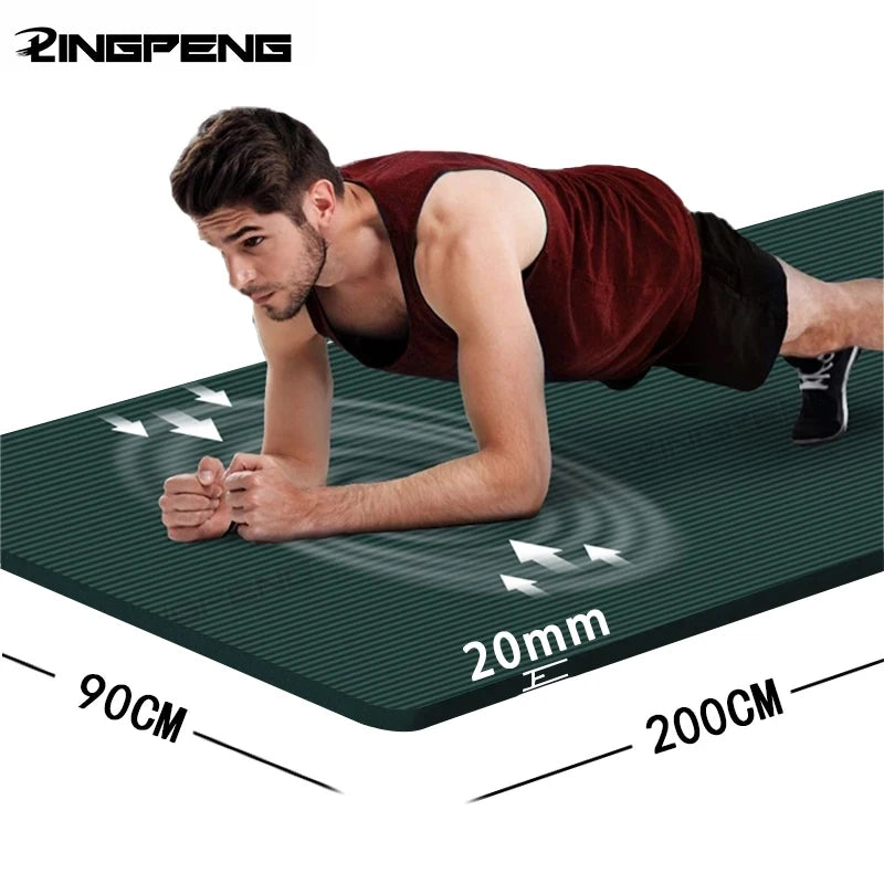 LINGPENG Thick NBR Yoga Mat Anti-Slip for Exercise