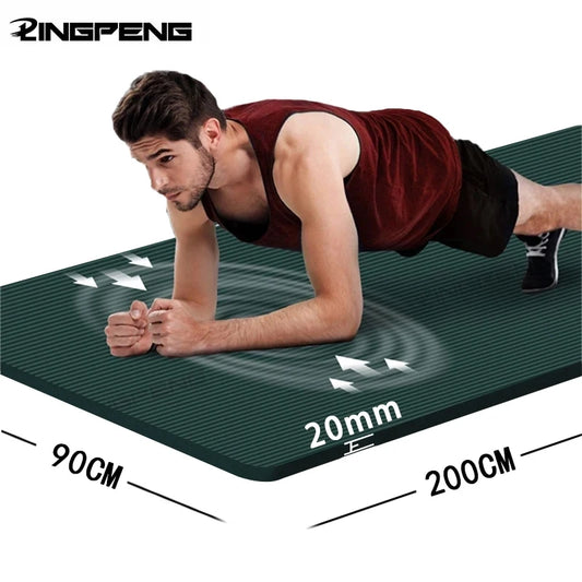 LINGPENG Thick NBR Yoga Mat Anti-Slip for Exercise