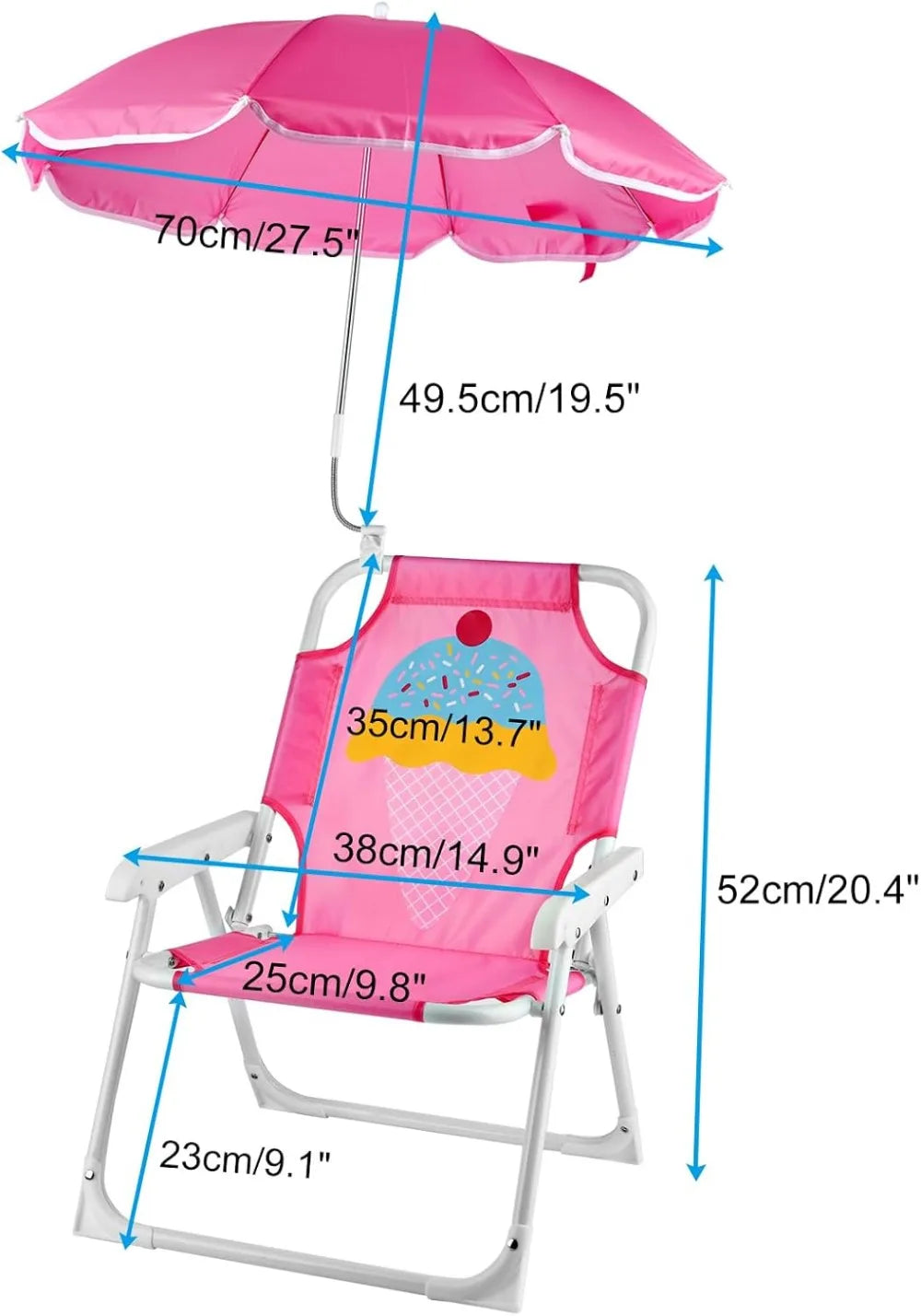 Kids Beach Chair With Umbrella Folding Chair For Outdoor