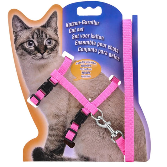 XLeiPet Adjustable Cat Collar Harness Set For Pets