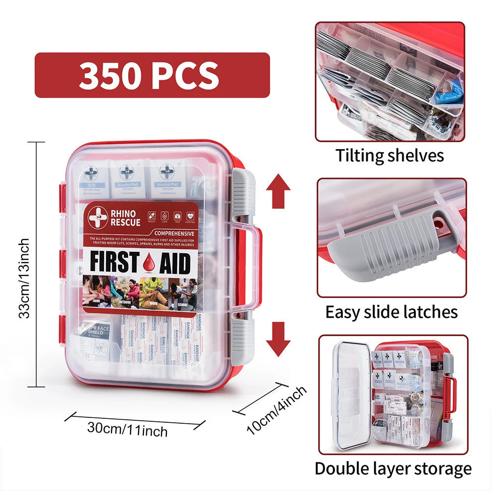 Rhino Rescue 350-Piece OSHA All-Purpose First Aid Kit