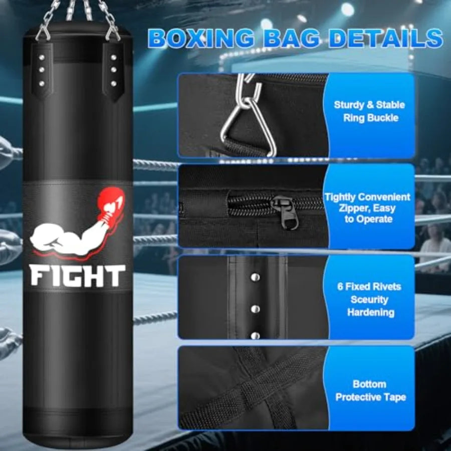 Punching Bag Set For Adults With 12 Oz Boxing Gloves