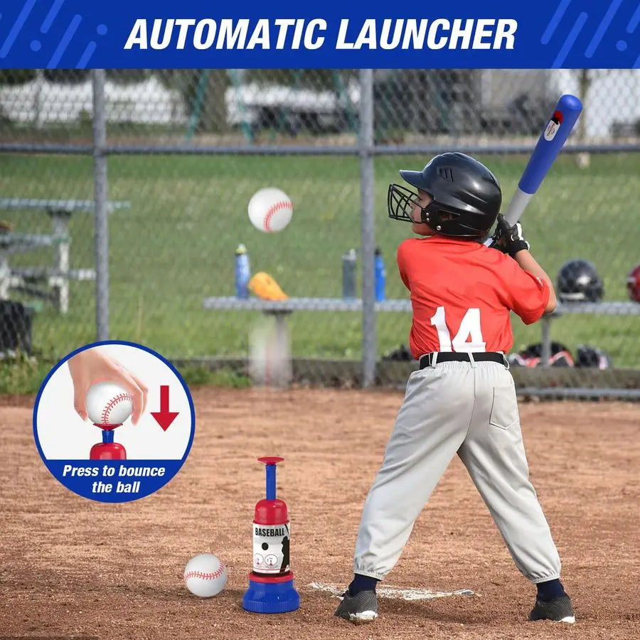 T Ball Set 4 In 1 For Kids With Auto Pitching Machine And Bats