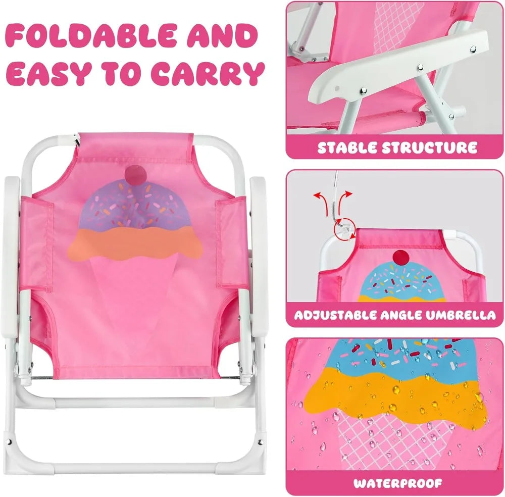 Kids Beach Chair With Umbrella Folding Chair For Outdoor