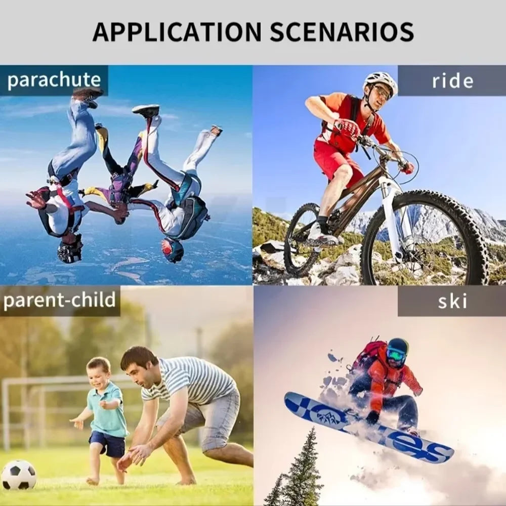 Outdoor Sports Action Camera 4K FHD Helmet Mount For Bicycle