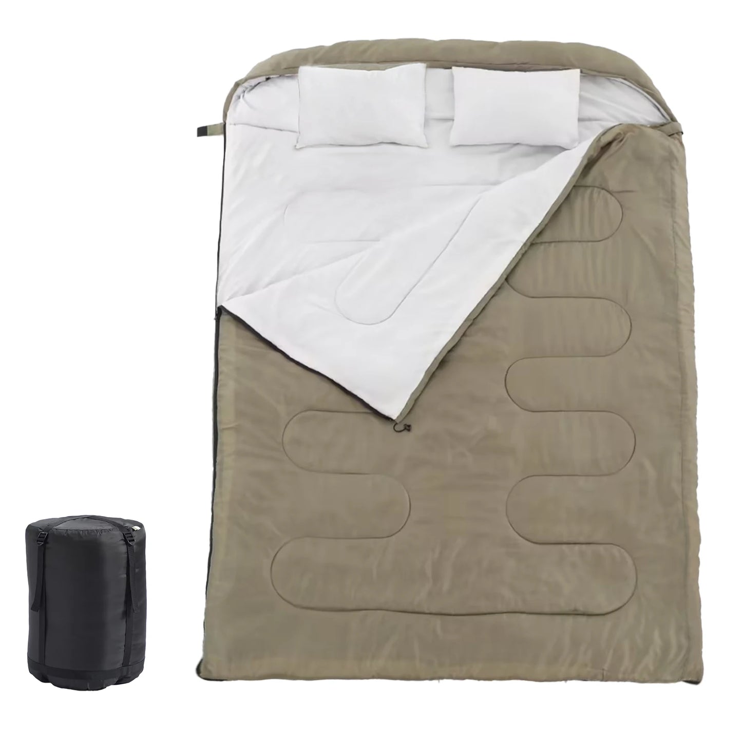 JHK Double Sleeping Bag For Adults With Pillow Lightweight 3 Season