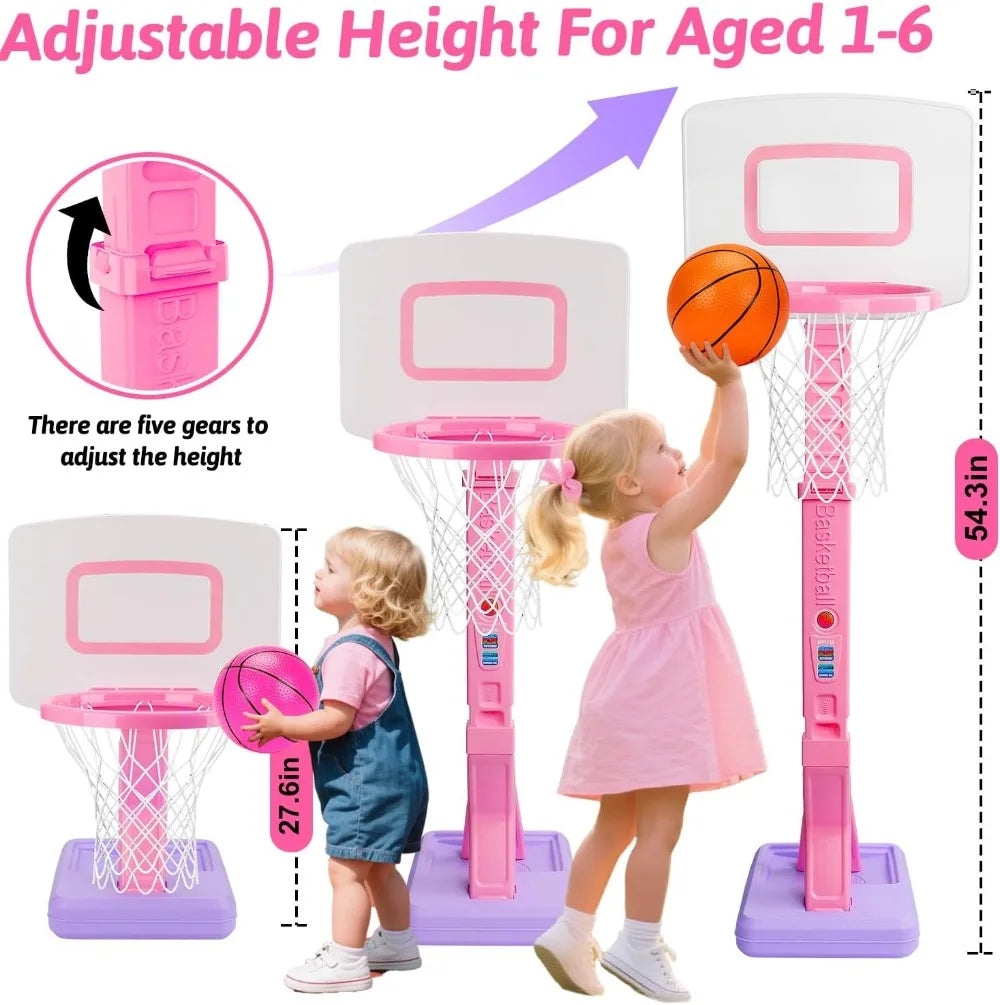 Adjustable Kids Basketball Hoop Indoor Outdoor With Safe Sturdy Design