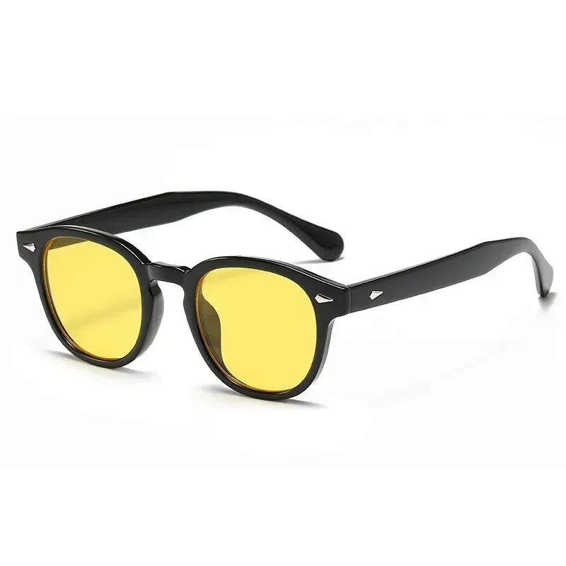 JNPCXI Retro Round Sunglasses UV400 Rivet Style