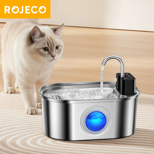 ROJECO Stainless Steel Cat And Dog Water Fountain With Sensor