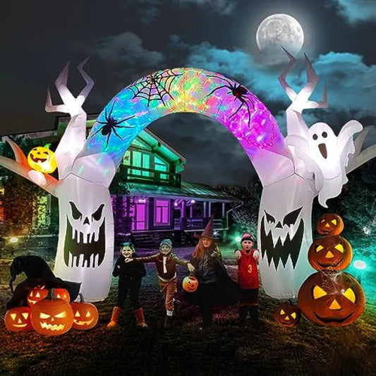 SHXI Halloween Inflatable Pumpkin Ghost Yard Decoration for Outdoor Parties