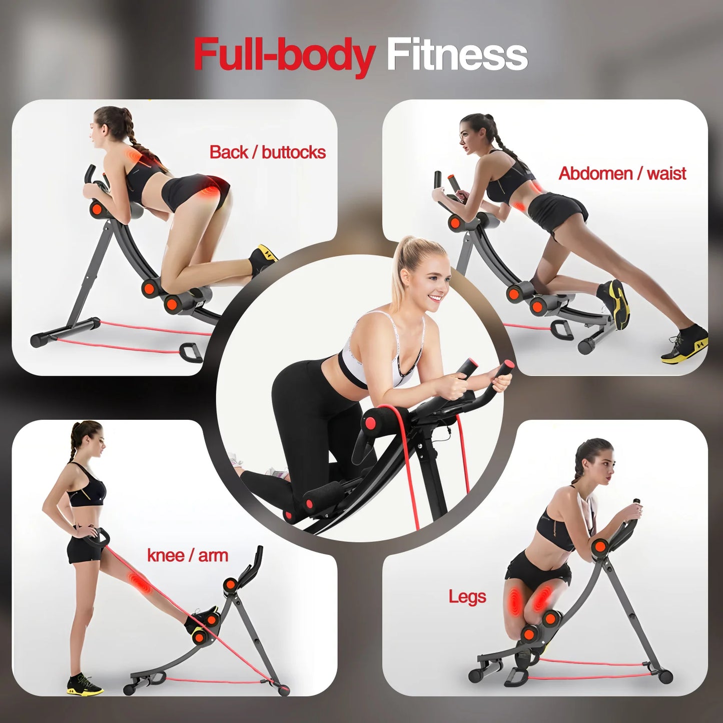 GIKPAL Foldable Ab Machine For Home Gym Abdominal Trainer LCD
