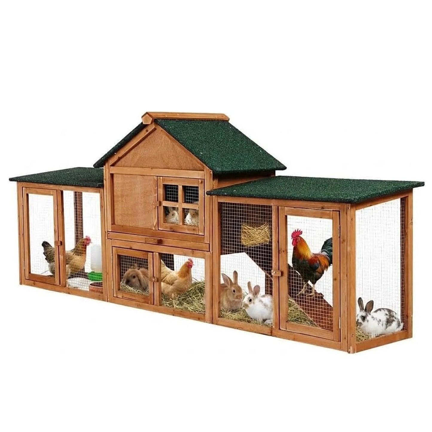 DishyKooker Two Story Bunny Hutch Outdoor Cage With Ramp