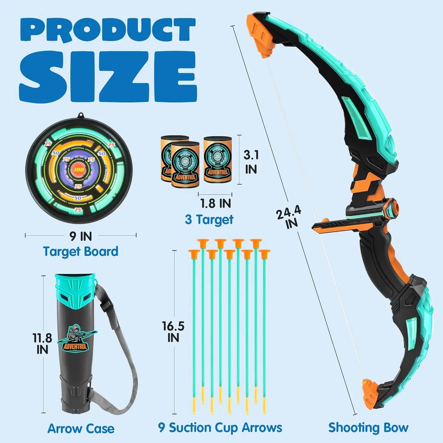 Joyfy LED-Illuminated Light Up Kids Bow And Arrow Archery Set