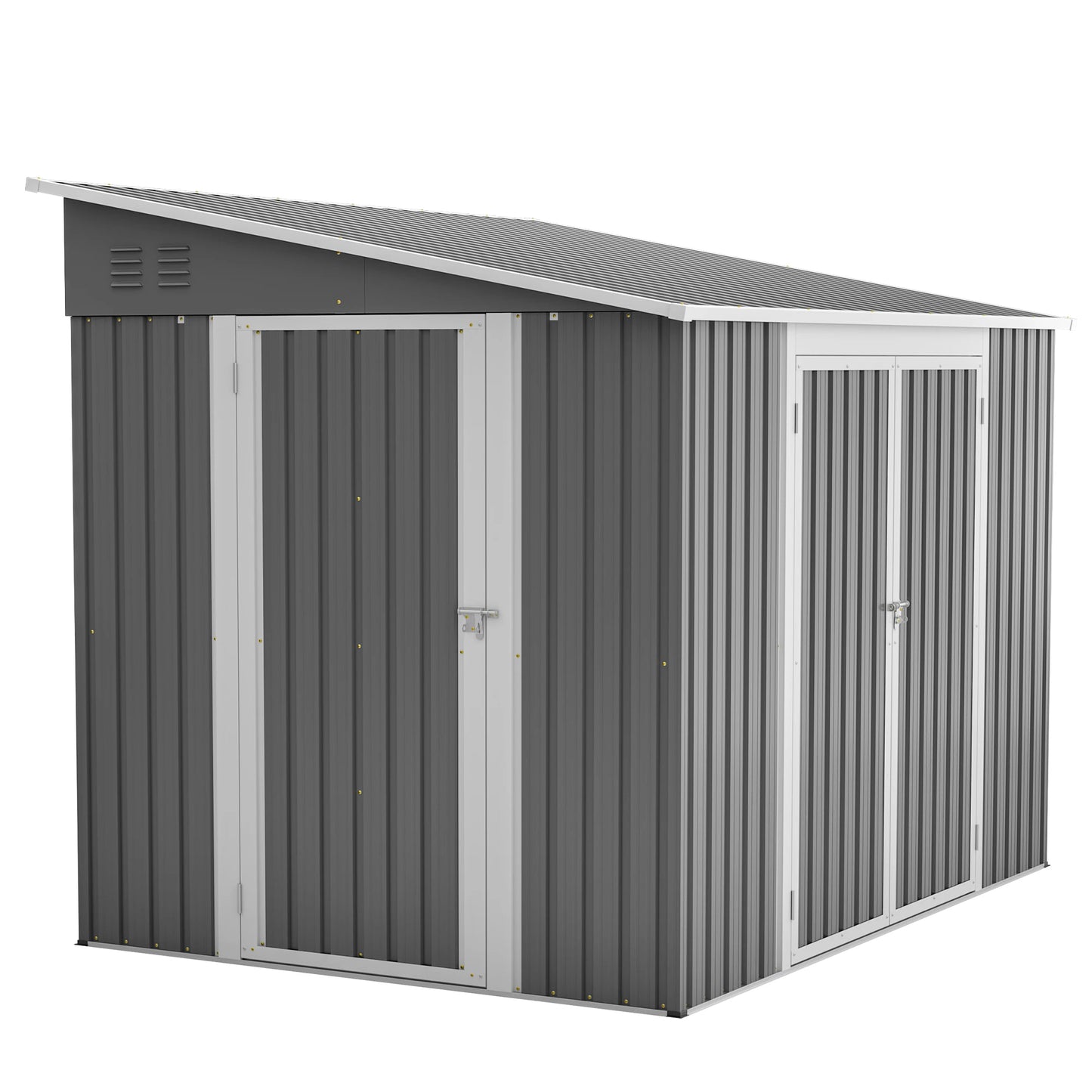 LZBEITEM Metal Outdoor Storage Shed With Lockable Doors