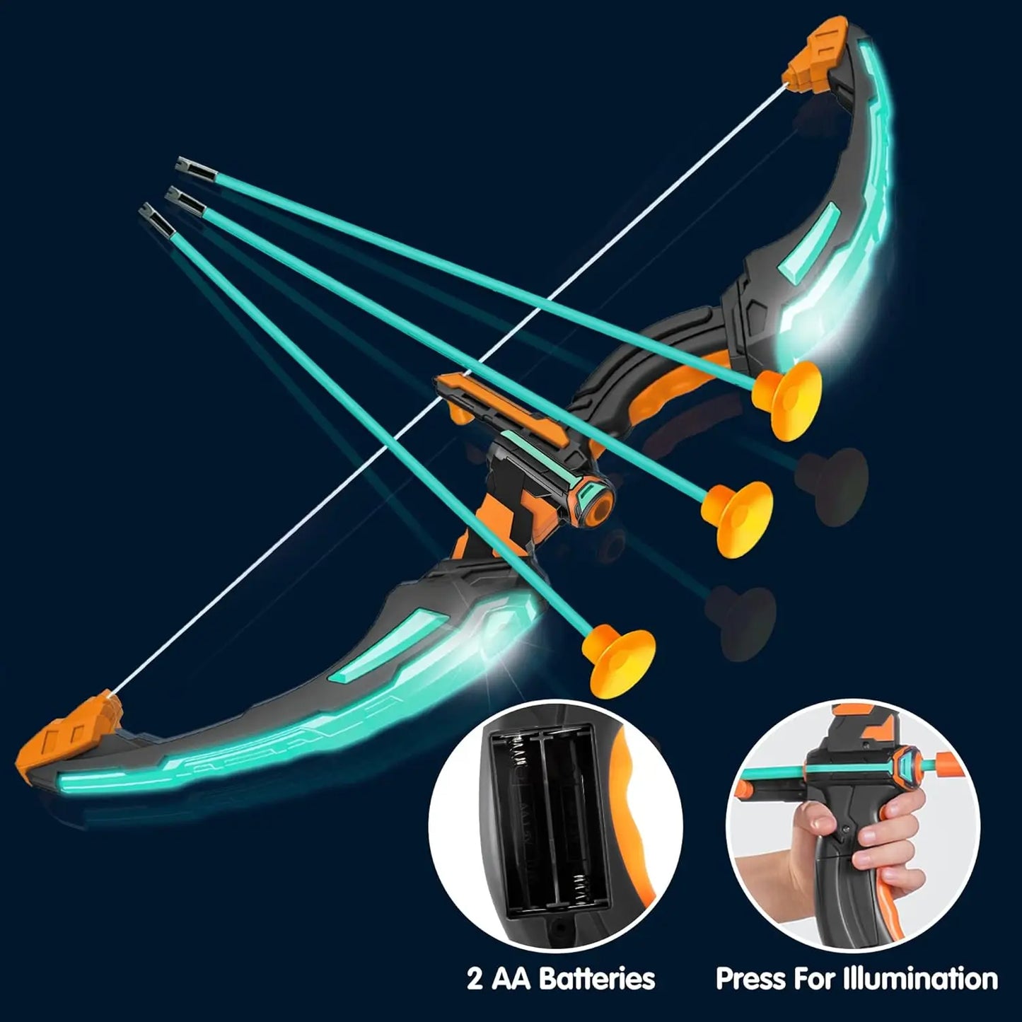 Joyfy LED-Illuminated Light Up Kids Bow And Arrow Archery Set