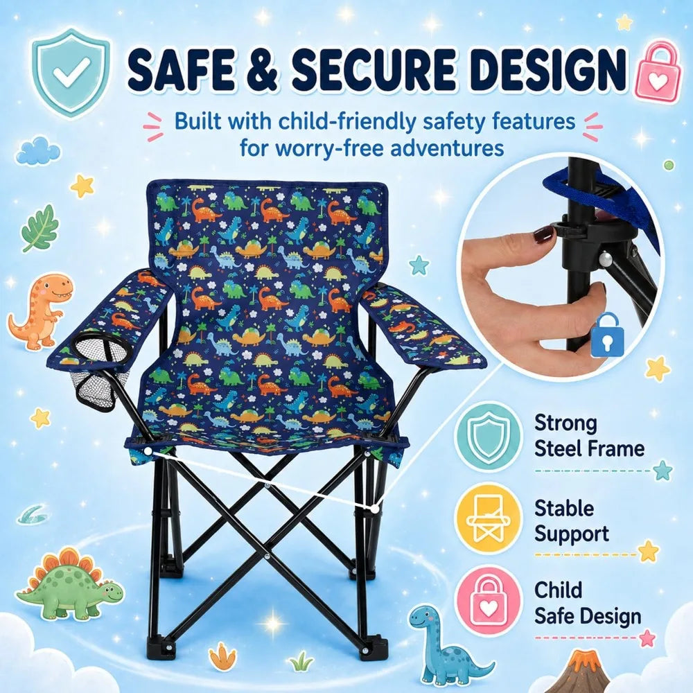 Portable Folding Camp Chair For Toddlers With Cup Holder