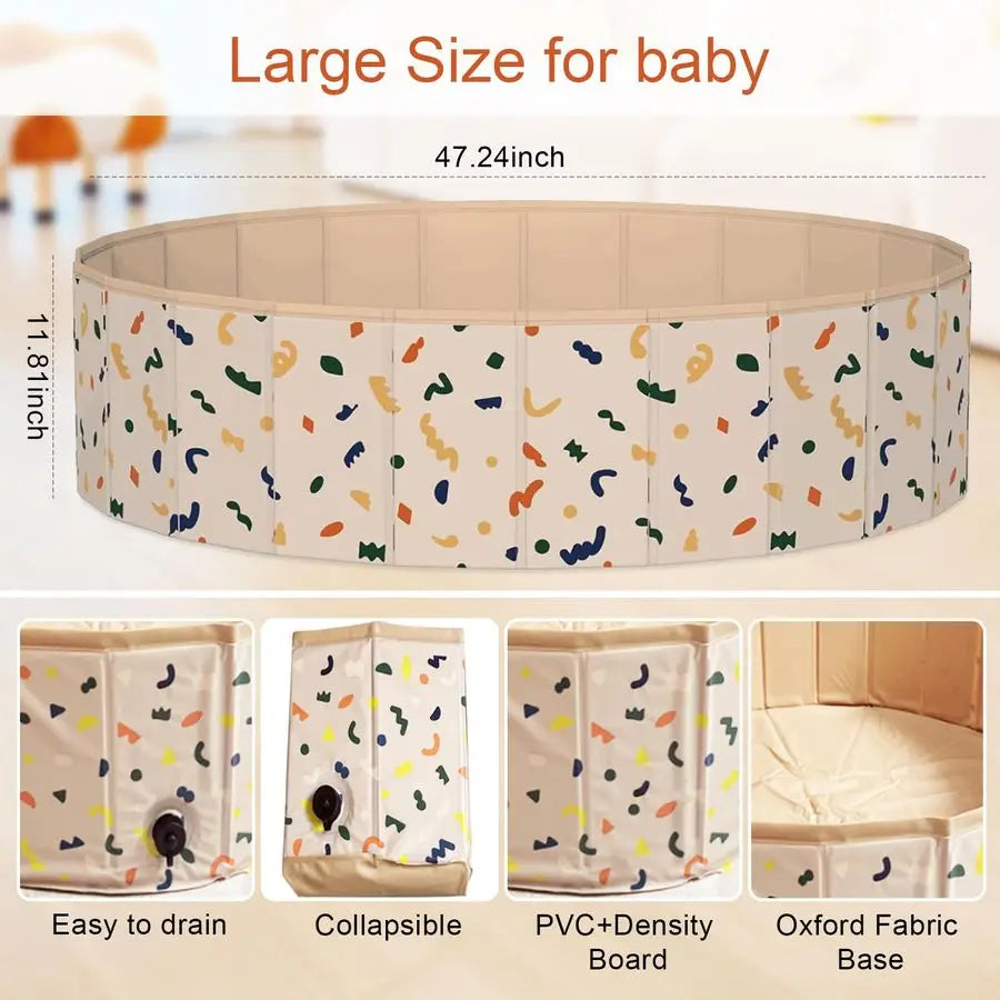Foldable Kiddie Pool and Ball Pit for Toddlers Portable Sandbox