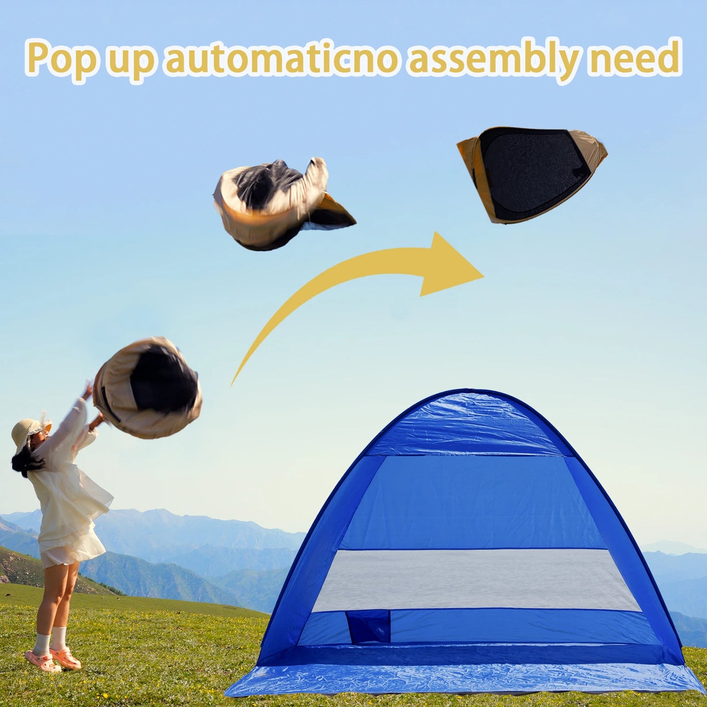 Auto Open Beach Camping Tent UPF 50 Sun Shelter Plus