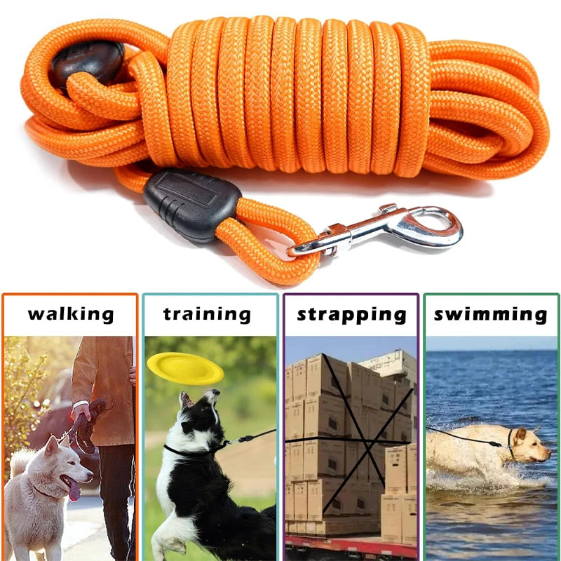 Durable Nylon Rope Dog Leash For Training and Recall For Medium and Large Dogs
