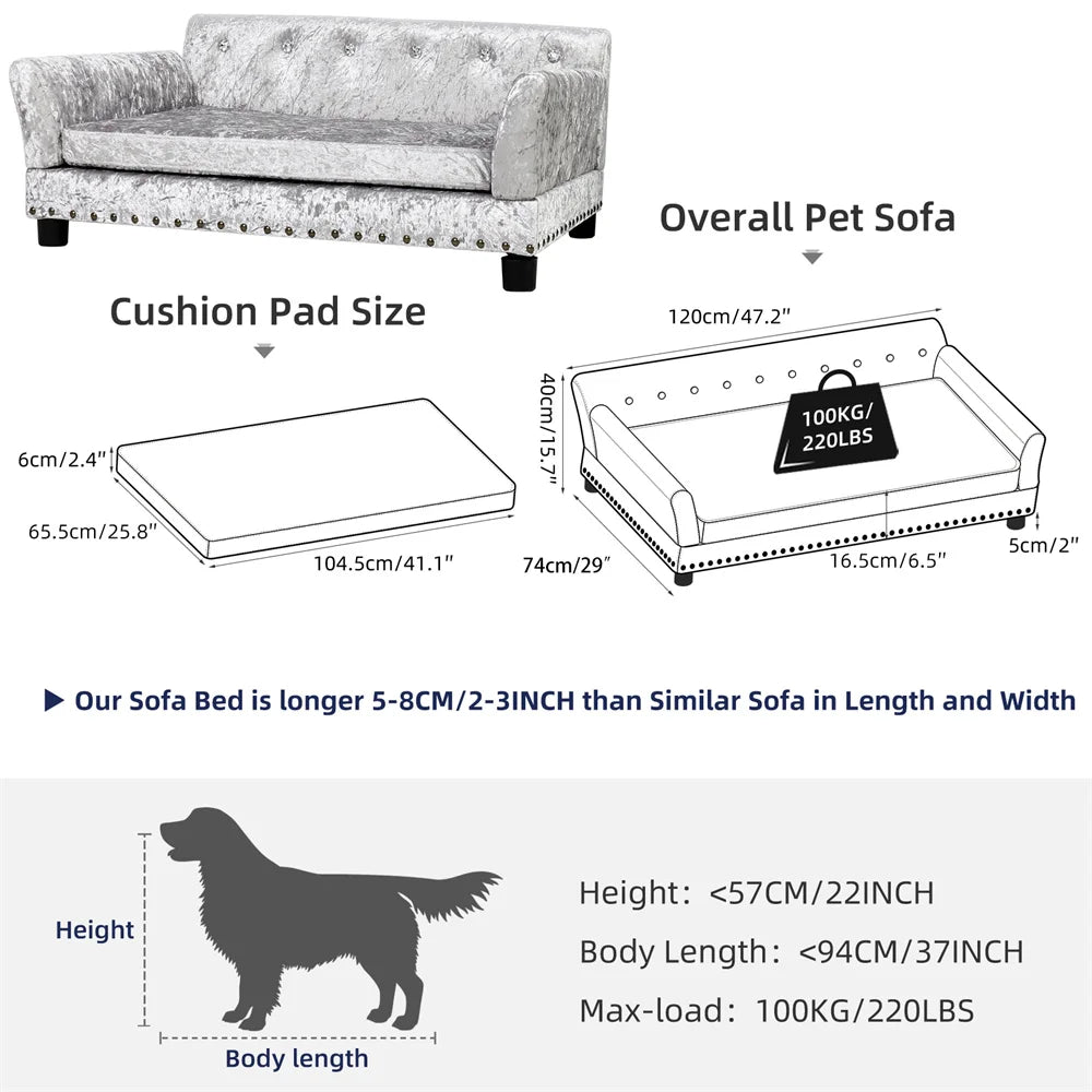 BORWART CN Heavy Duty Pet Sofa Bed Removable Cover Cushioned