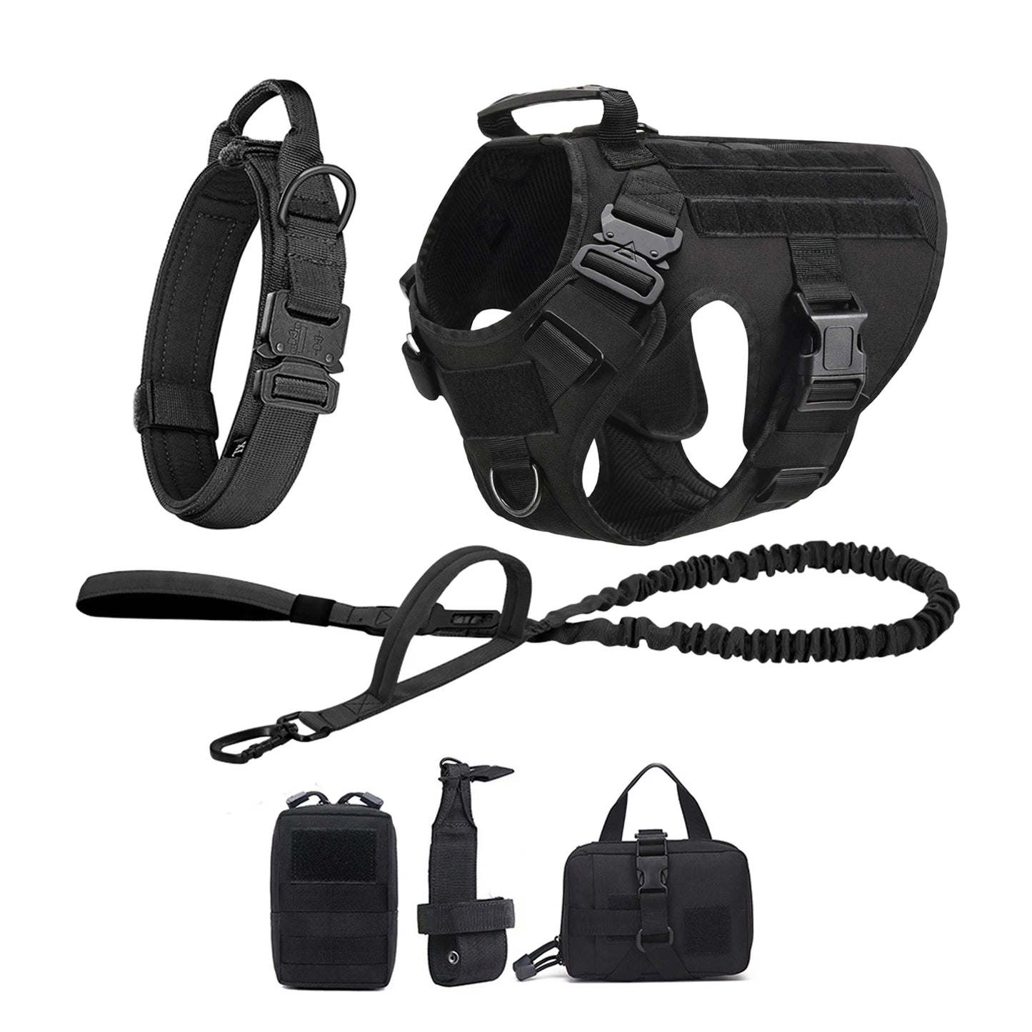 PETRAVEL Tactical Dog Harness With Molle Pouches For Training