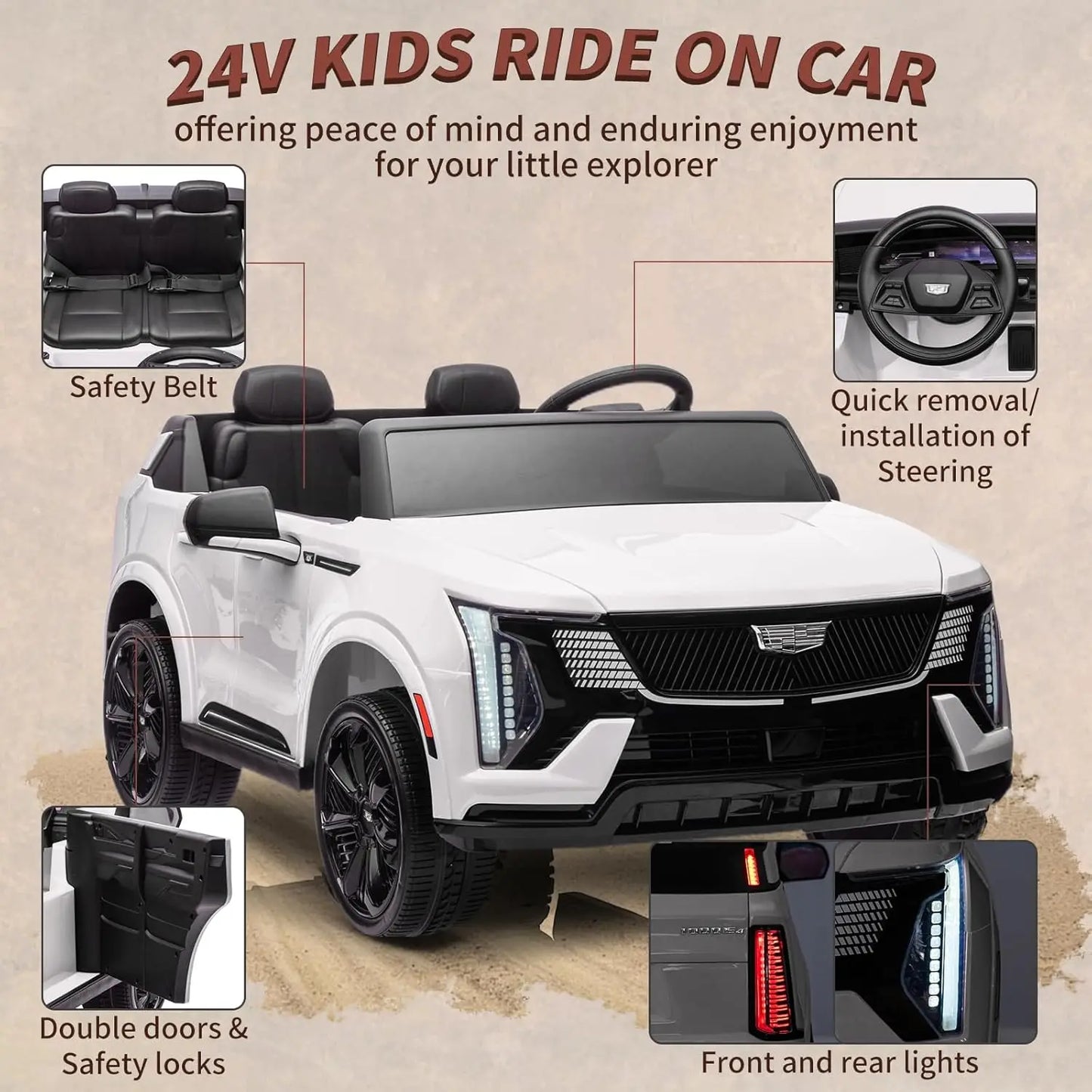 24V Licensed Kids Ride On Car With Remote Control Two Seater Four Wheel
