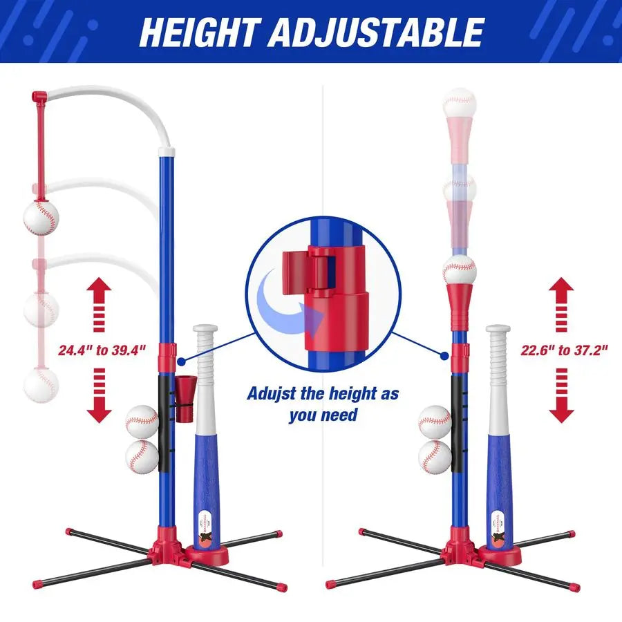 T Ball Set 4 In 1 For Kids With Auto Pitching Machine And Bats