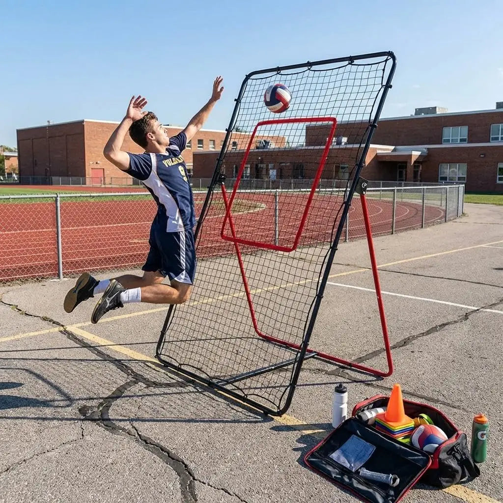 Himmis Volleyball Rebounder Net Adjustable Bounce Back Trainer