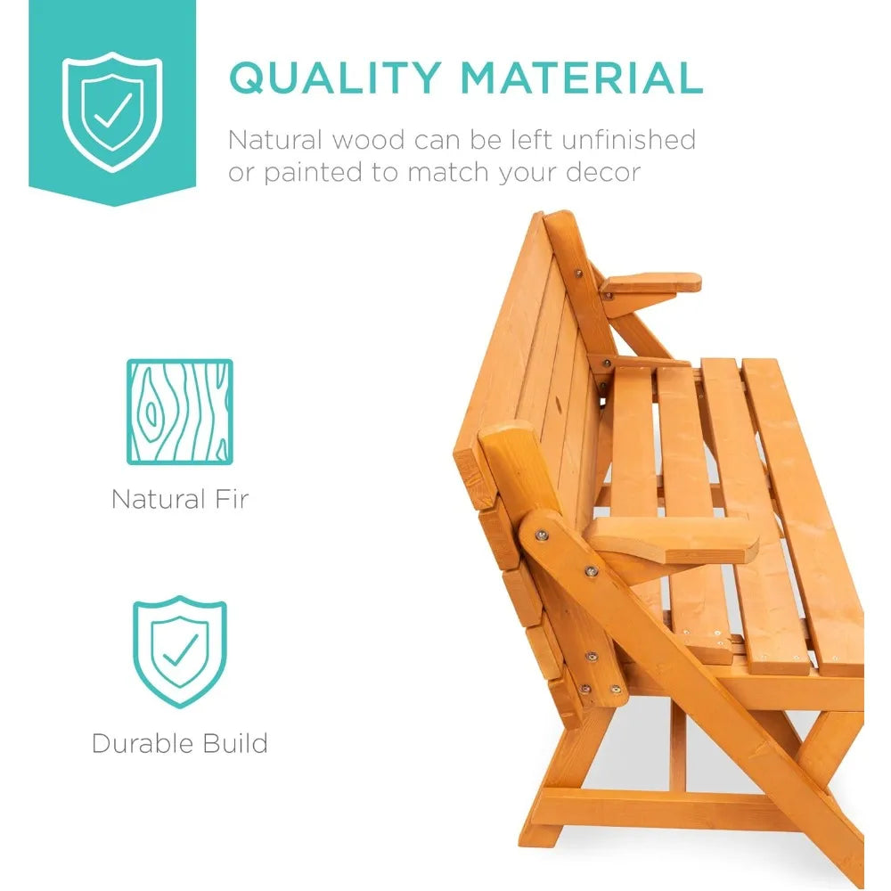 Best Choice Products 2-In-1 Transforming Outdoor Picnic Table Bench