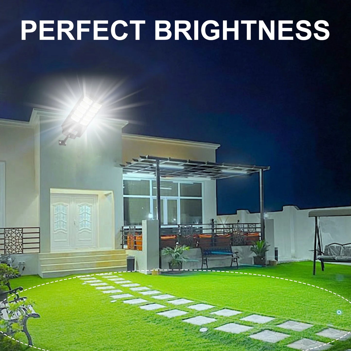2-Pack 3000W Solar Street Lights IP65 Dusk-To-Dawn Motion Sensor