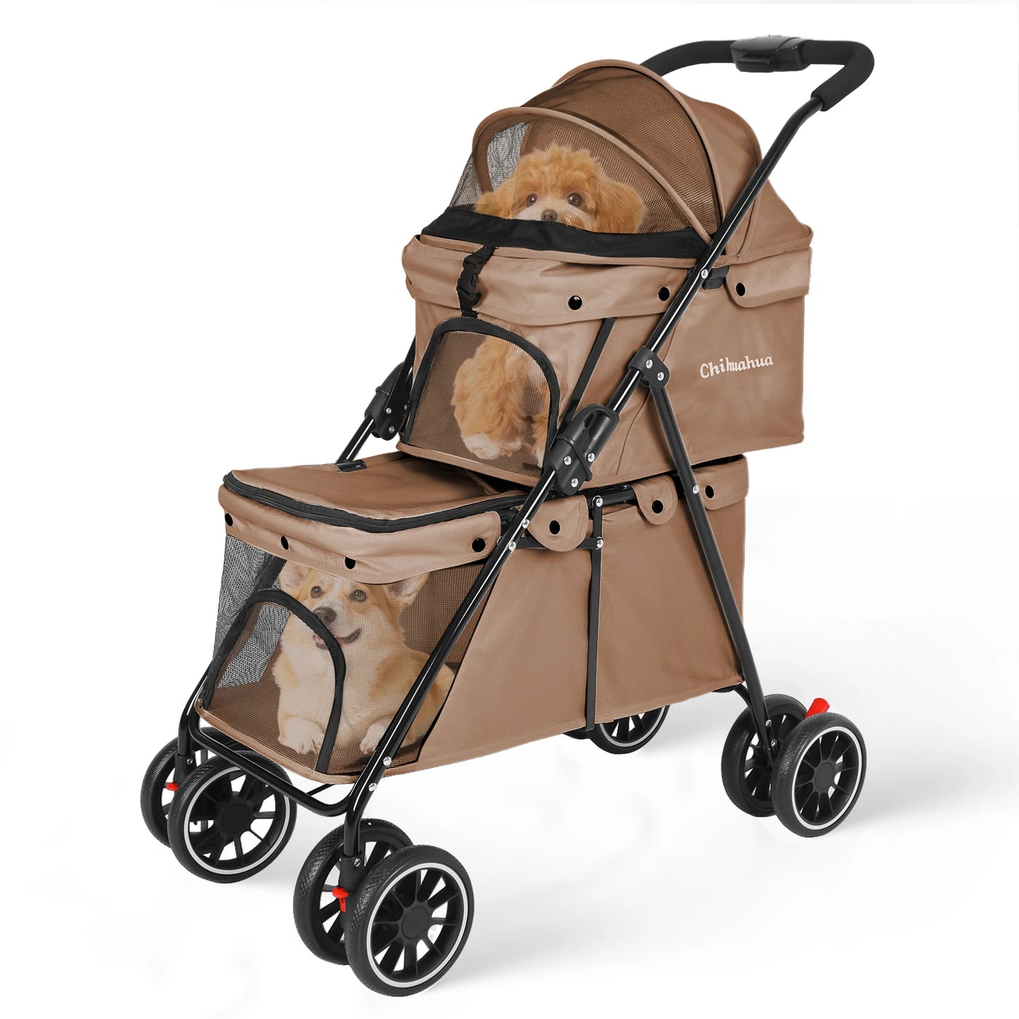 Double Pet Stroller for Dogs and Cats for Travel Comfort
