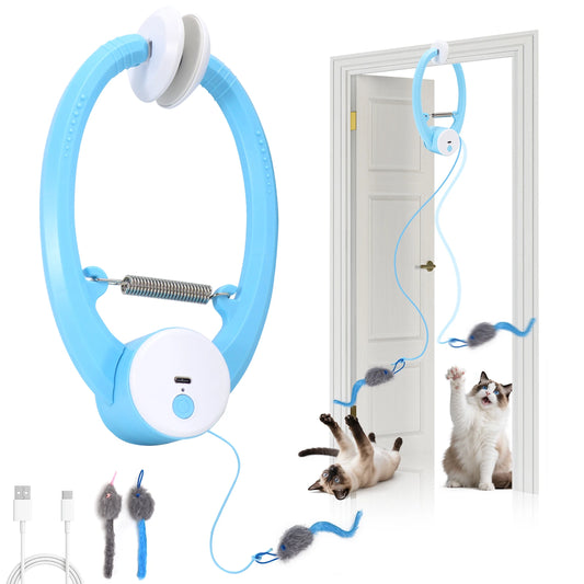 Electric Automatic Interactive Cat Toy USB Rechargeable Fluttering Feather Wand