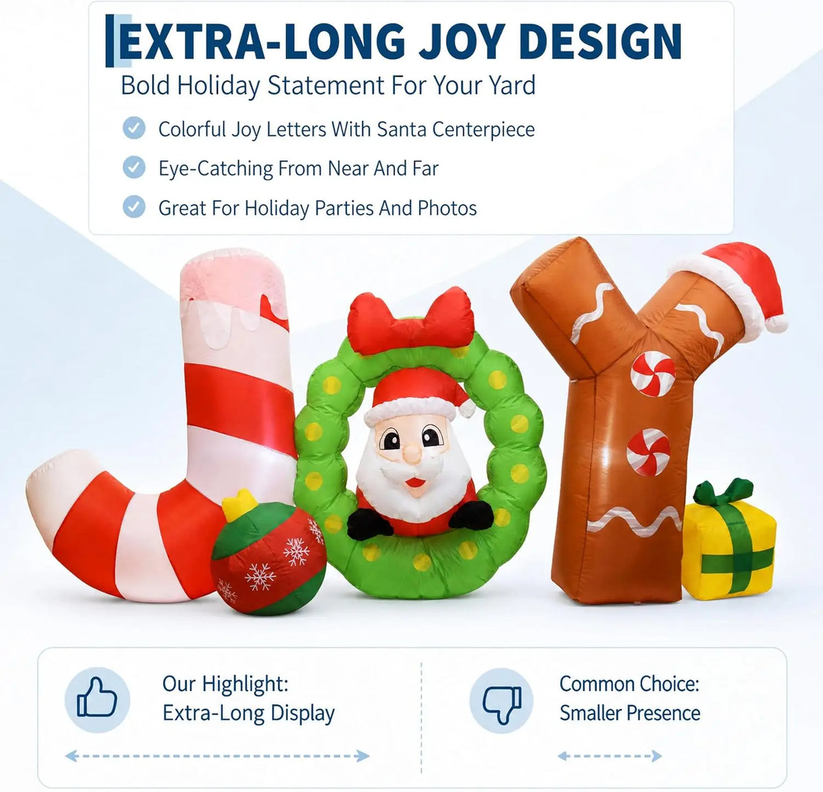 Lighted Outdoor Holiday Inflatable Yard Decoration for Christmas Decor