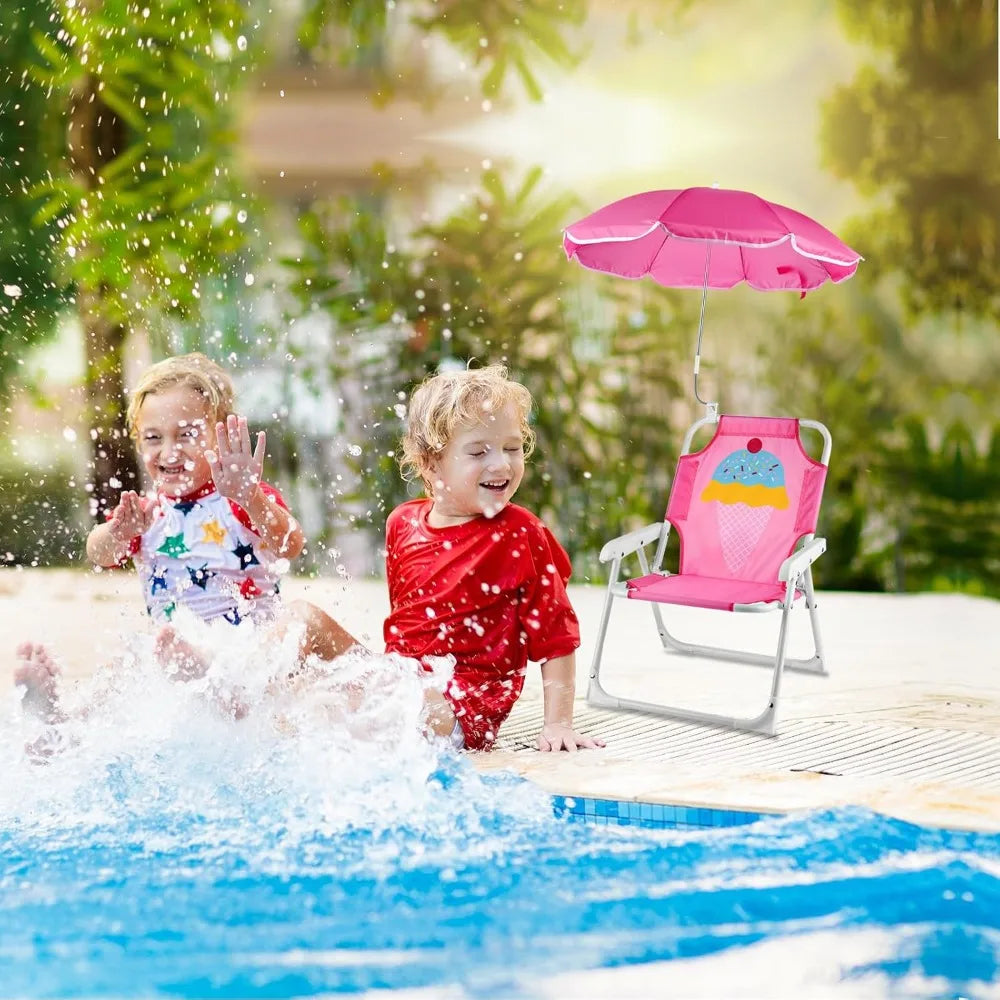 Kids Beach Chair With Umbrella Folding Chair For Outdoor