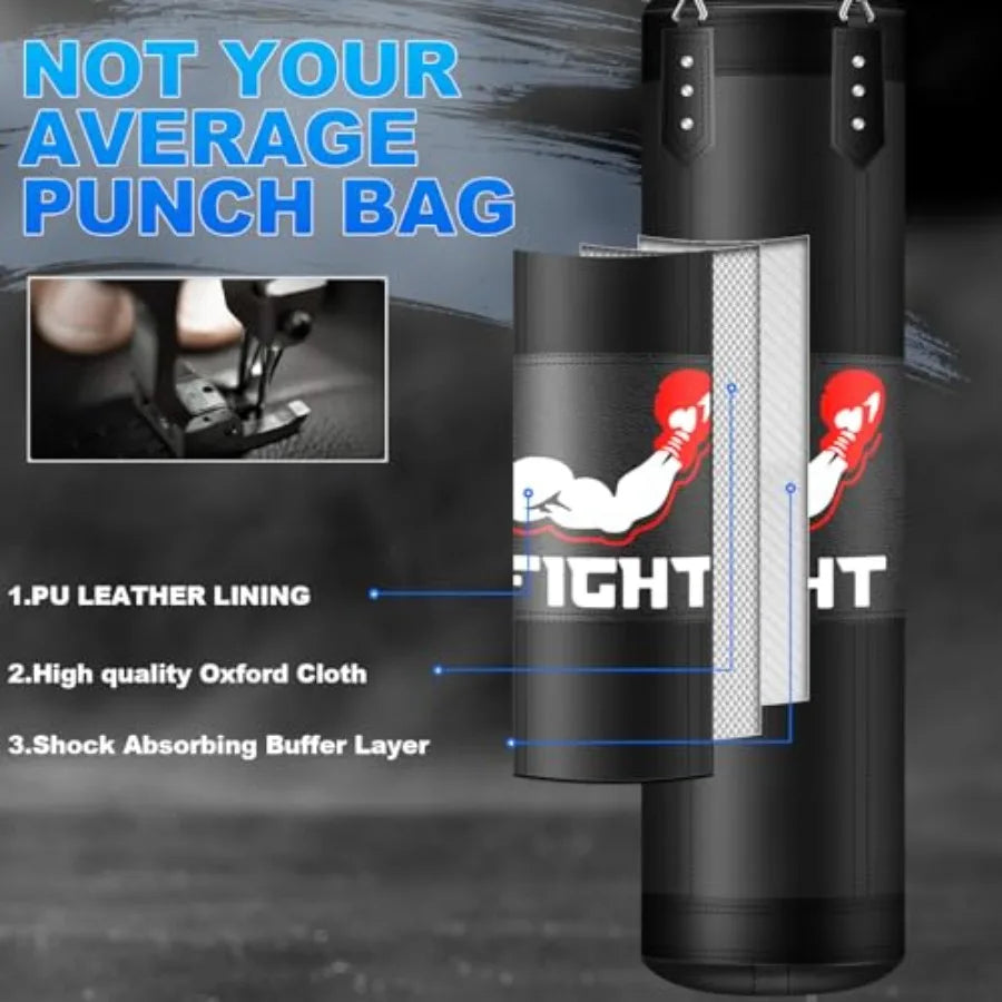 Punching Bag Set For Adults With 12 Oz Boxing Gloves