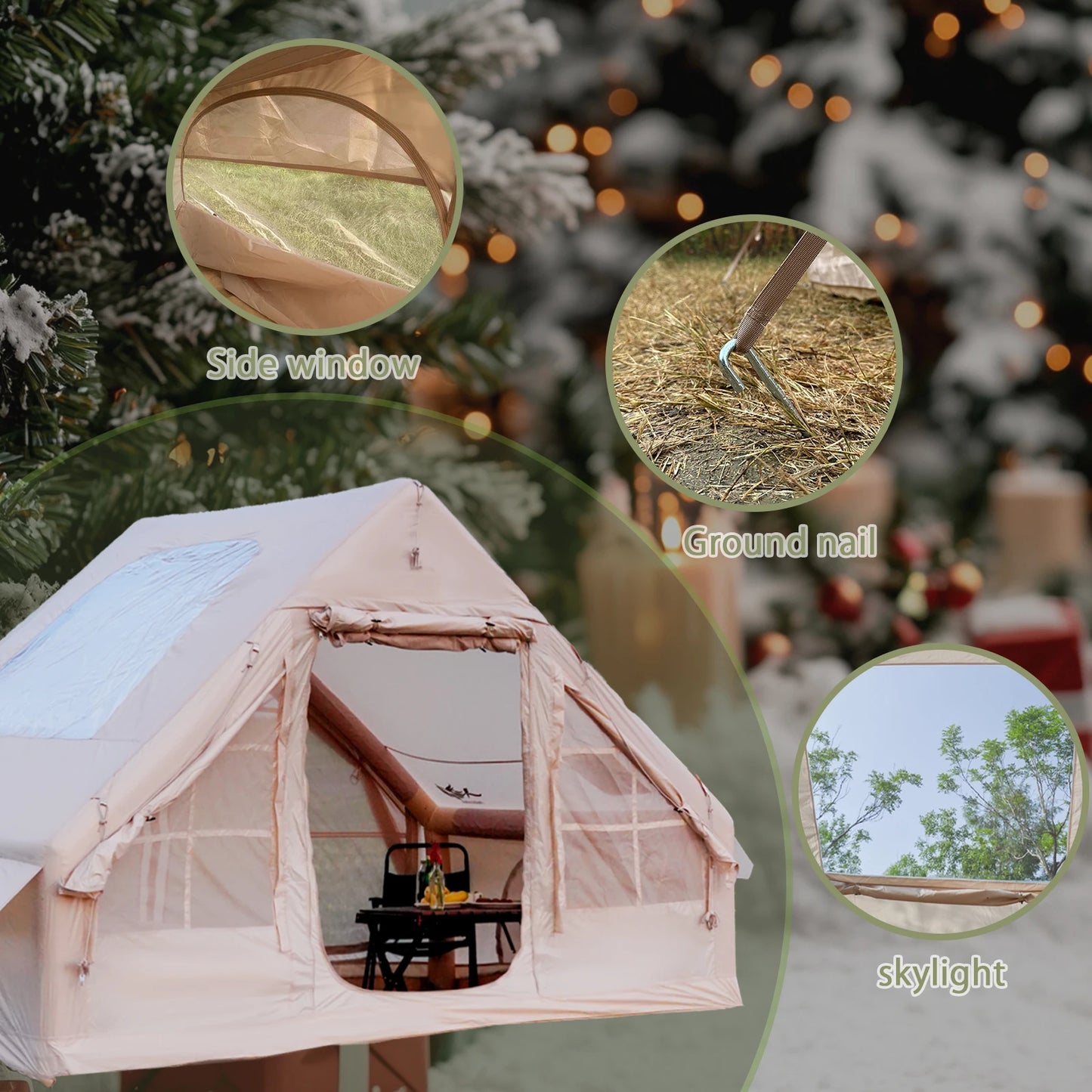 Pakicetus Inflatable Camping Tent Quick Setup For All Seasons