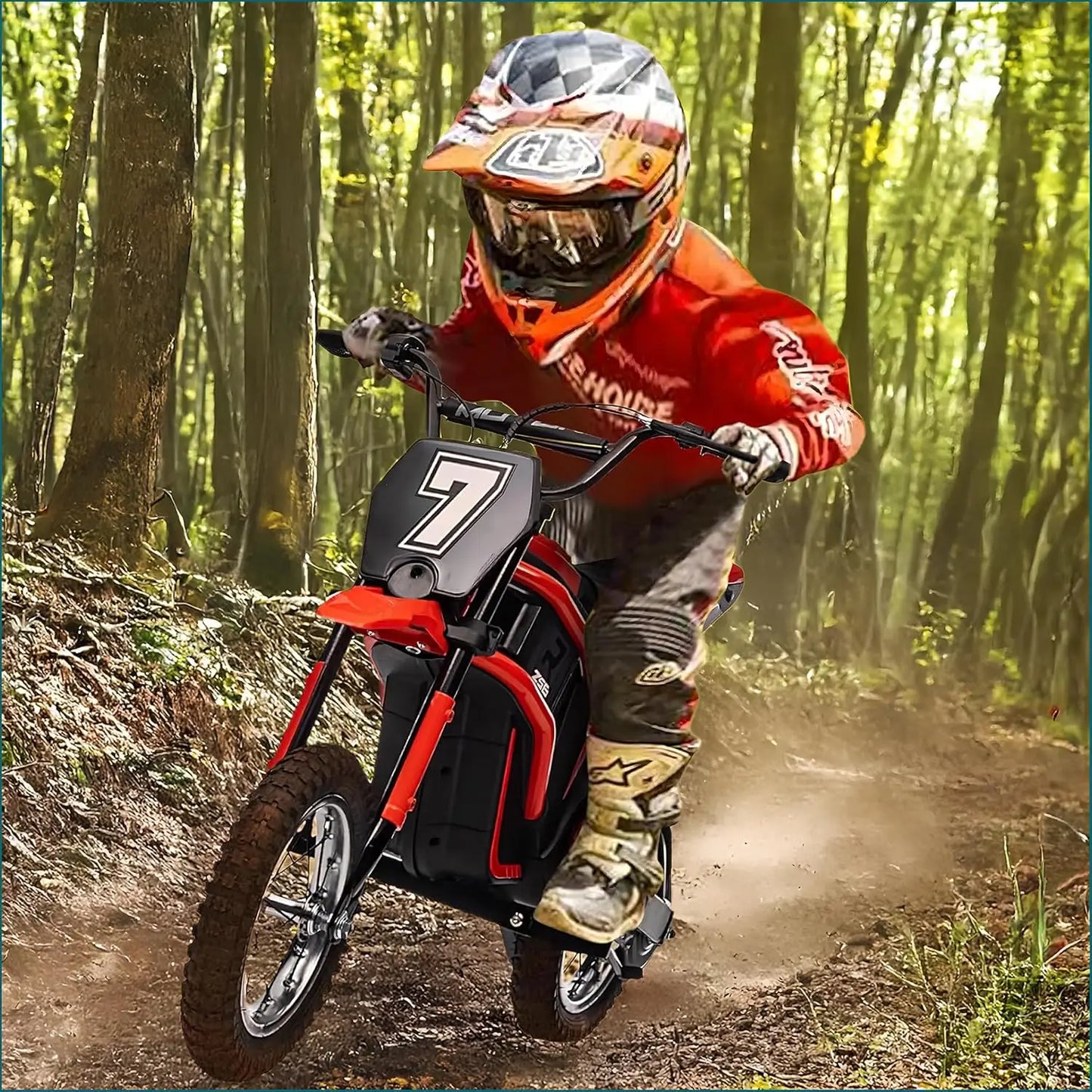 HiMISS Ride On Electric Motorcycle For Kids 2-Speed 24V 350W