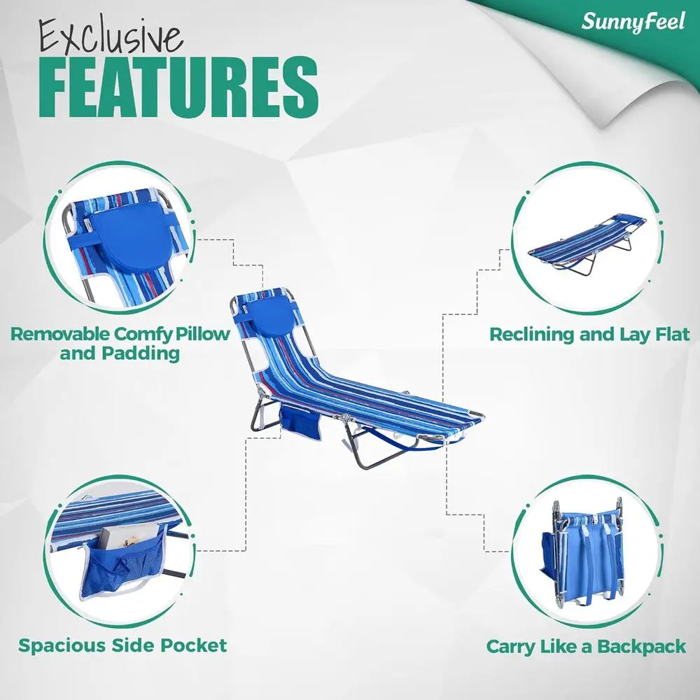 Portable Lounge Chair With Backpack Straps For Outdoor Use