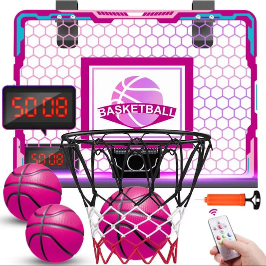 VATOS Mini Basketball Hoop With LED Scoreboard For Kids