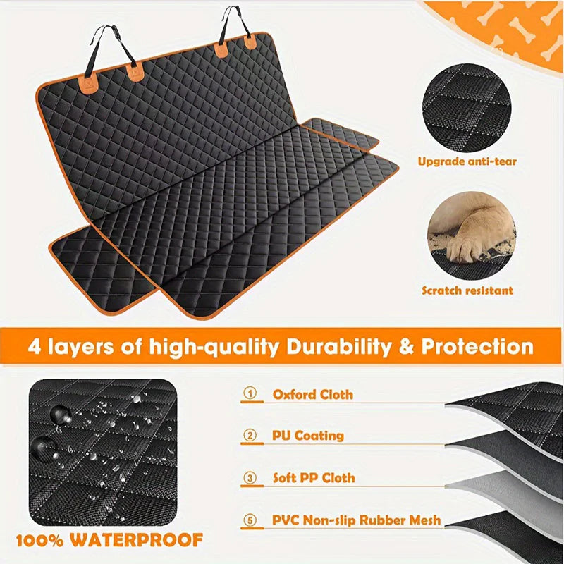 Dog Car Seat Cover Waterproof Travel Hammock For Back Seat